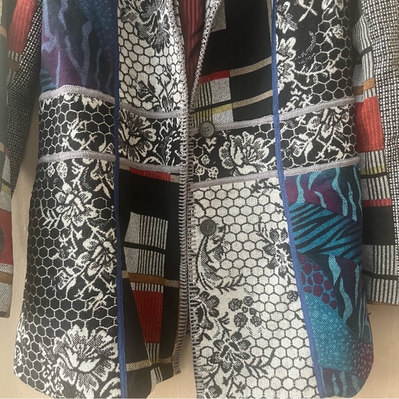 totw β’ multicolor patchwork unique statement jacket - Picture 5 of 16